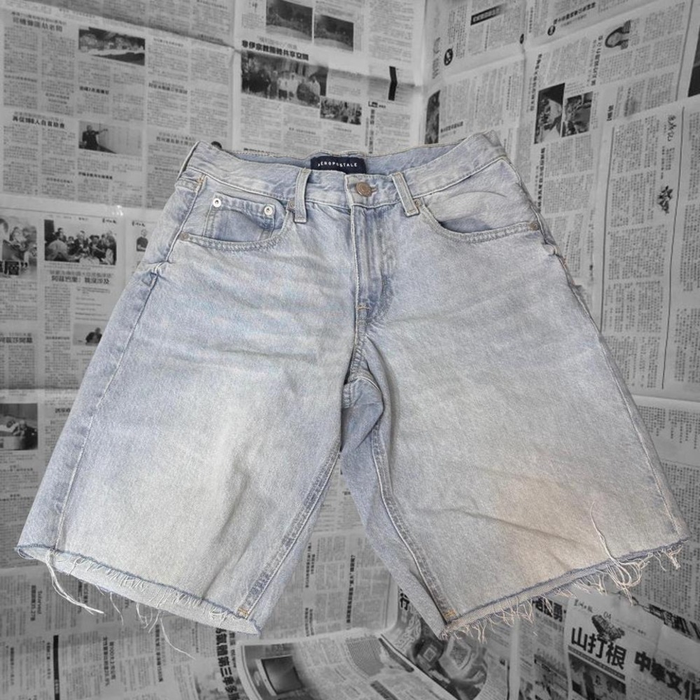 Aeropostale Baggy Jorts Light Wash Denim Cutoff Jean Shorts Y2K Skater Size 0